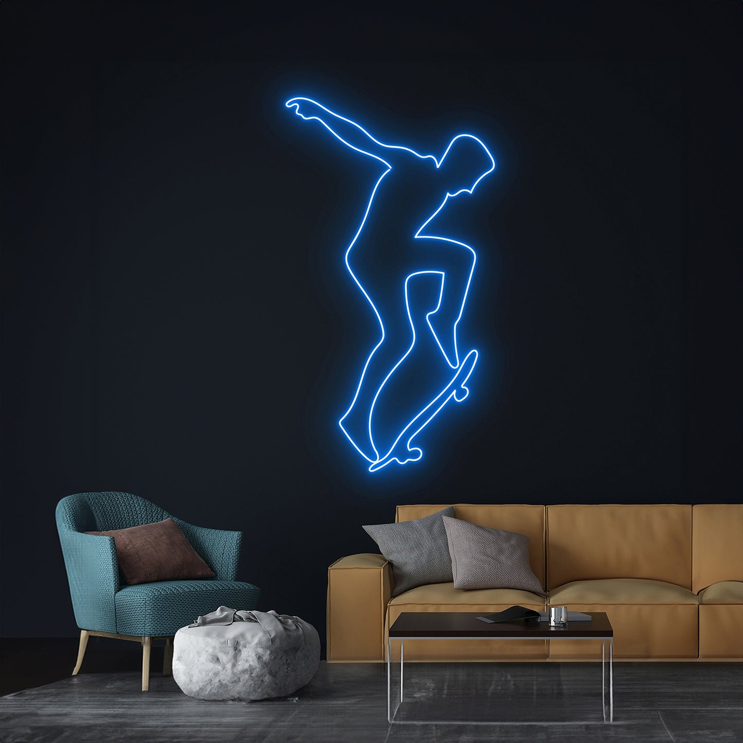 Skateboarding Neon Sign