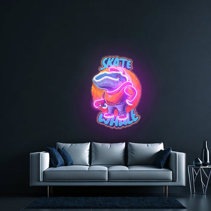 Skater Whale Led Neon Sign Light Custom Led Signs - Shineneon