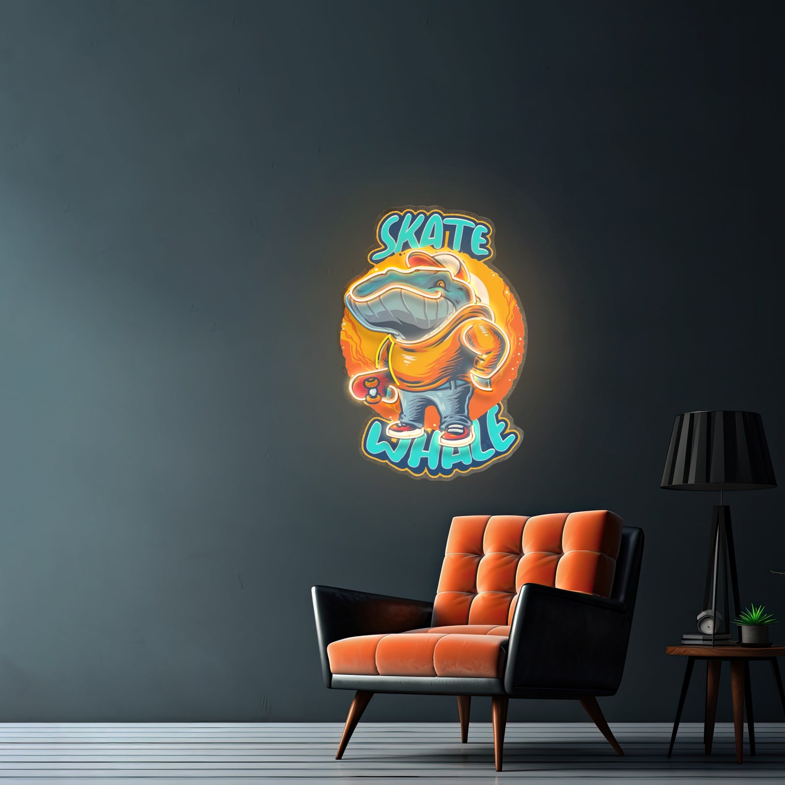 Skater Whale Led Neon Sign Light Custom Led Signs