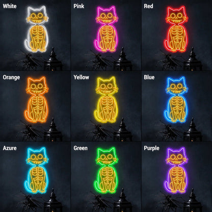 Skeleton Cat LED Neon Sign - Shineneon