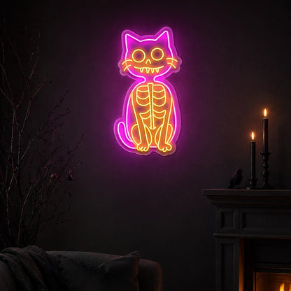 Skeleton Cat LED Neon Sign - Shineneon