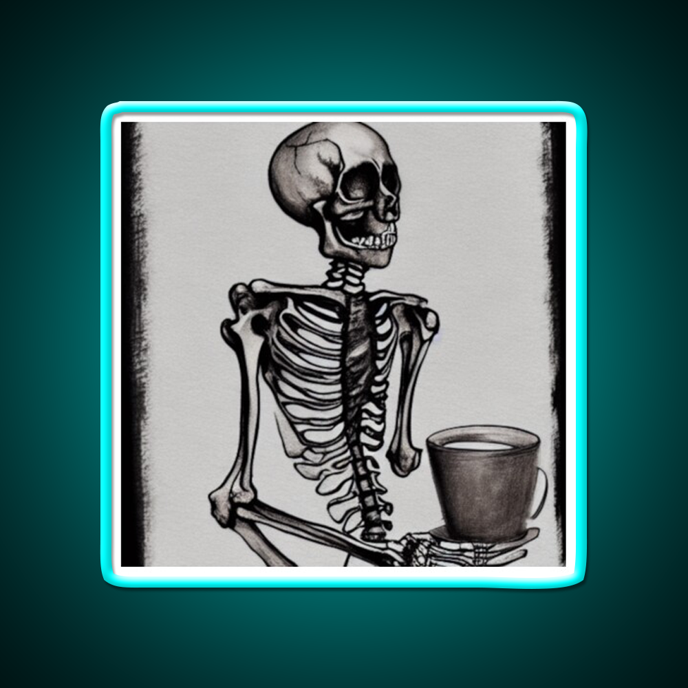 Skeleton Drinks Coffee Seasons Cafe Led Neon Sign Espresso Bar Art Rgb Color