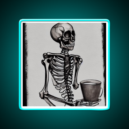 Skeleton Drinks Coffee Seasons Cafe Led Neon Sign Espresso Bar Art Rgb Color