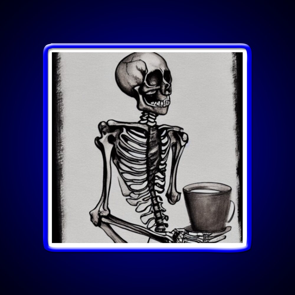 Skeleton Drinks Coffee Seasons Cafe Led Neon Sign Espresso Bar Art Rgb Color