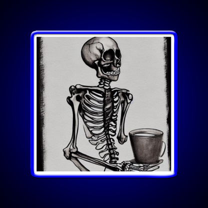 Skeleton Drinks Coffee Seasons Cafe Led Neon Sign Espresso Bar Art Rgb Color