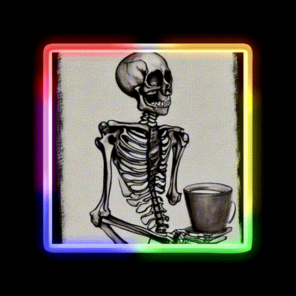Skeleton Drinks Coffee Seasons Cafe Led Neon Sign Espresso Bar Art Rgb Color