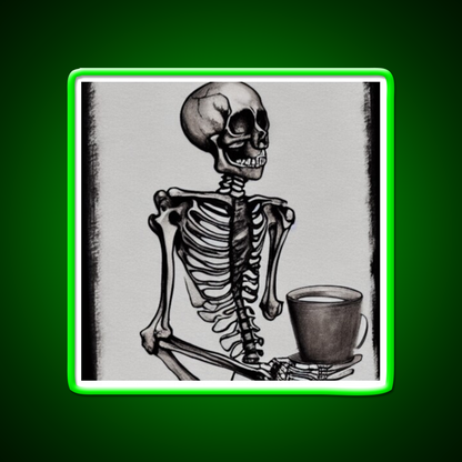 Skeleton Drinks Coffee Seasons Cafe Led Neon Sign Espresso Bar Art Rgb Color