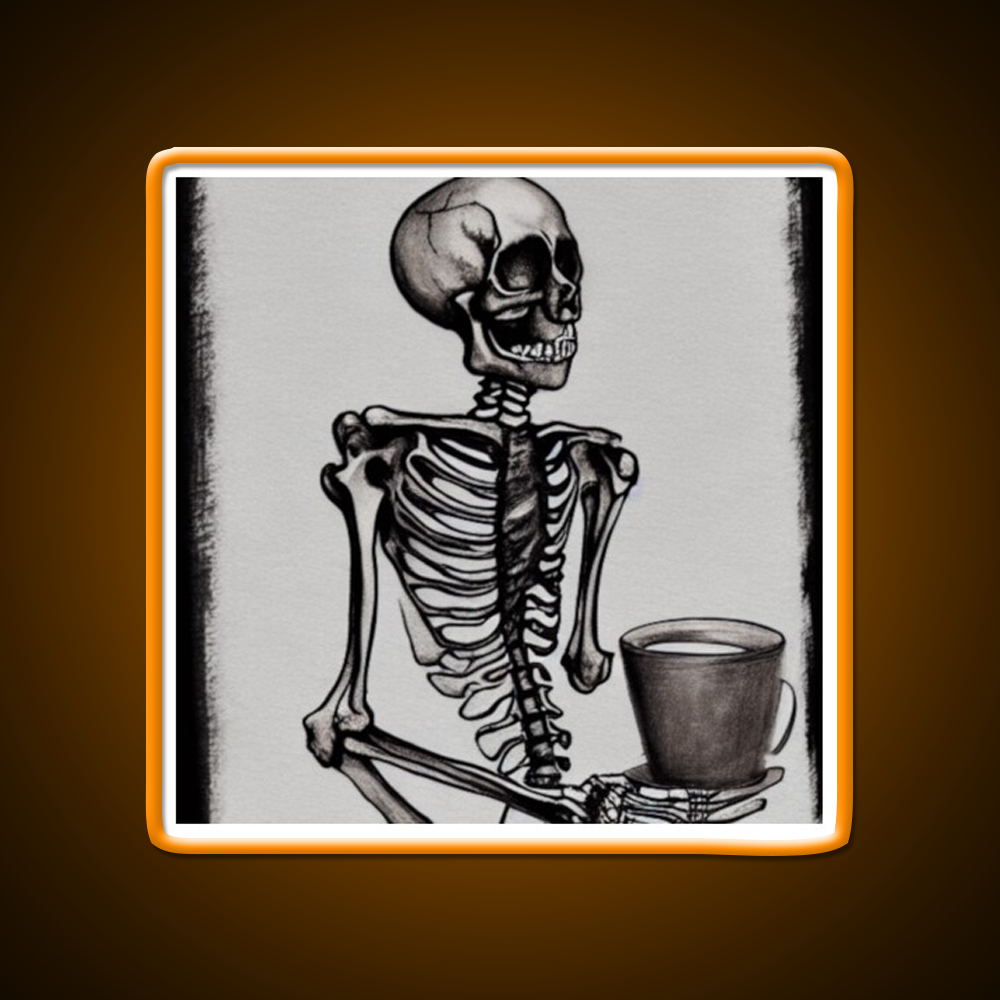 Skeleton Drinks Coffee Seasons Cafe Led Neon Sign Espresso Bar Art Rgb Color