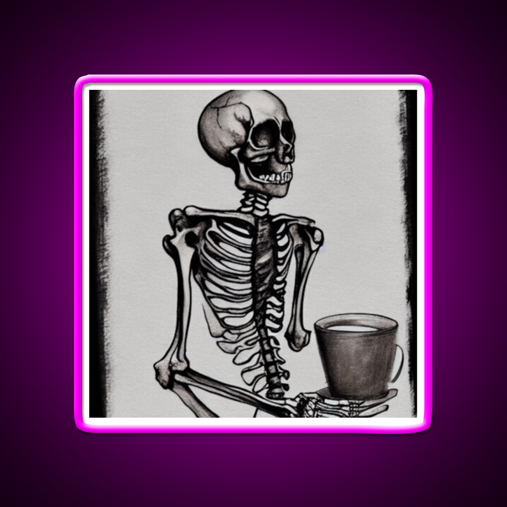 Skeleton Drinks Coffee Seasons Cafe Led Neon Sign Espresso Bar Art Rgb Color