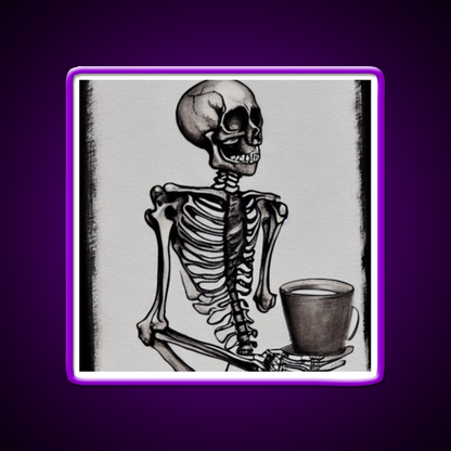 Skeleton Drinks Coffee Seasons Cafe Led Neon Sign Espresso Bar Art Rgb Color