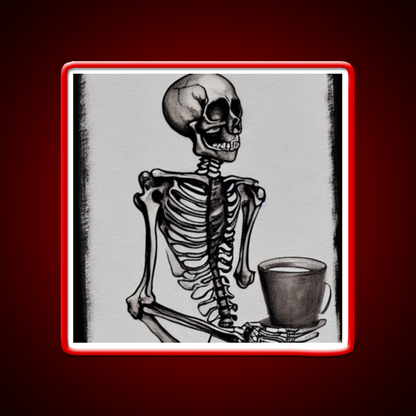 Skeleton Drinks Coffee Seasons Cafe Led Neon Sign Espresso Bar Art Rgb Color