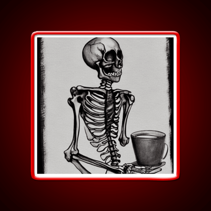 Skeleton Drinks Coffee Seasons Cafe Led Neon Sign Espresso Bar Art Rgb Color - Shineneon