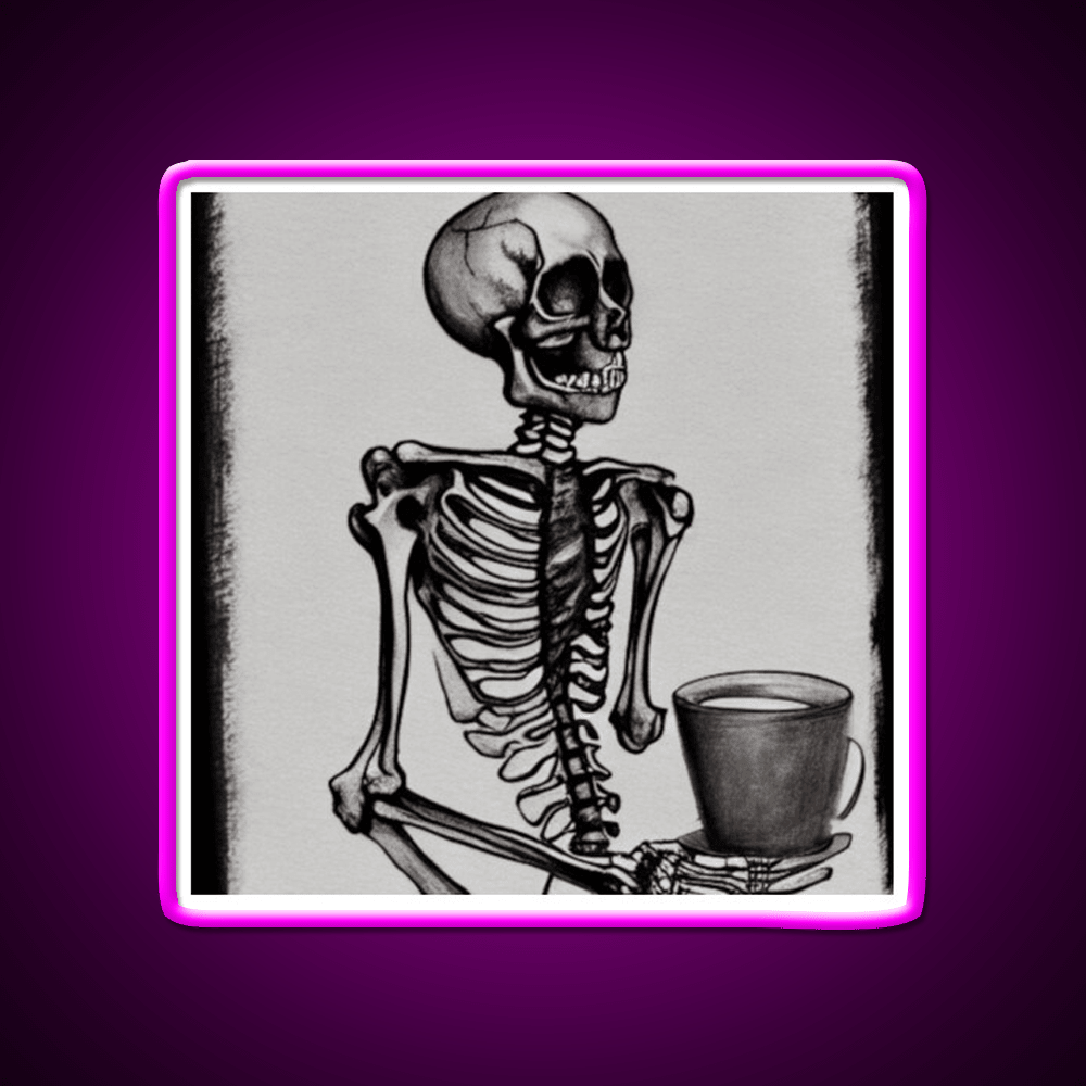 Skeleton Drinks Coffee Seasons Cafe Led Neon Sign Espresso Bar Art Rgb Color - Shineneon