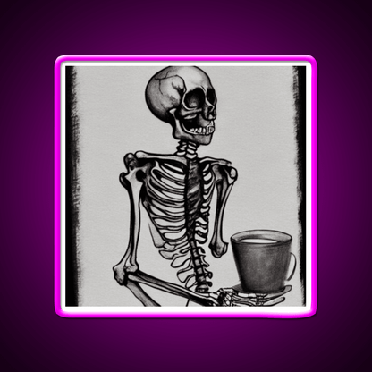 Skeleton Drinks Coffee Seasons Cafe Led Neon Sign Espresso Bar Art Rgb Color - Shineneon