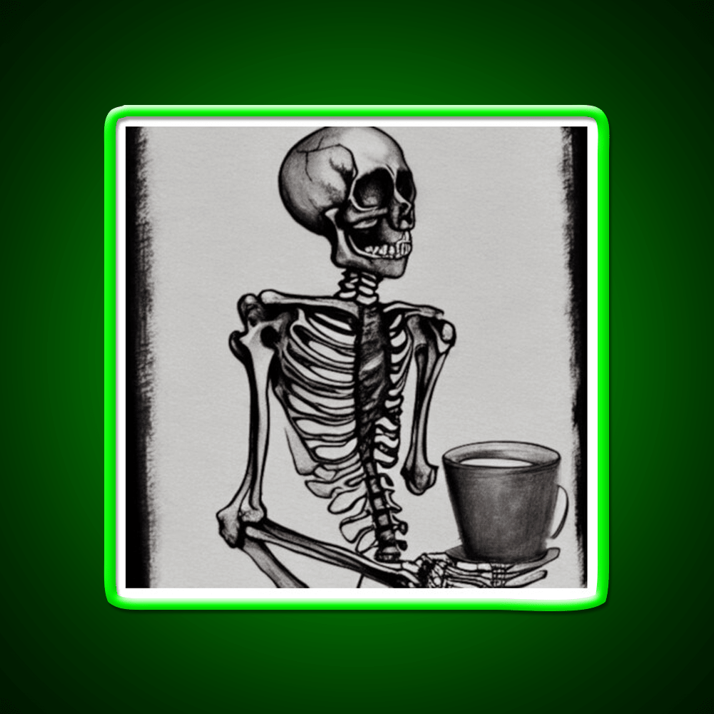 Skeleton Drinks Coffee Seasons Cafe Led Neon Sign Espresso Bar Art Rgb Color - Shineneon