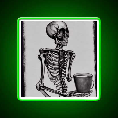 Skeleton Drinks Coffee Seasons Cafe Led Neon Sign Espresso Bar Art Rgb Color - Shineneon