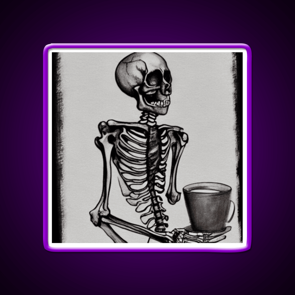 Skeleton Drinks Coffee Seasons Cafe Led Neon Sign Espresso Bar Art Rgb Color - Shineneon