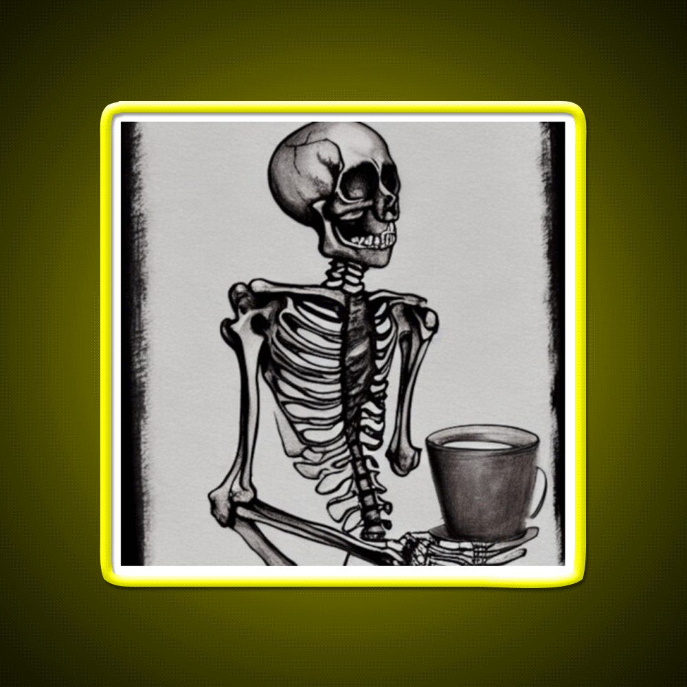 Skeleton Drinks Coffee Seasons Cafe Led Neon Sign Espresso Bar Art Rgb Color