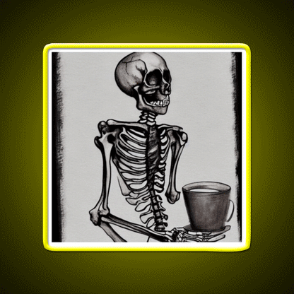 Skeleton Drinks Coffee Seasons Cafe Led Neon Sign Espresso Bar Art Rgb Color