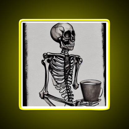 Skeleton Drinks Coffee Seasons Cafe Led Neon Sign Espresso Bar Art Rgb Color