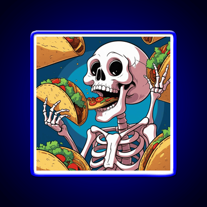 Skeleton Eating Taco Led Neon Sign Mexican Food Sign Rgb Color - Shineneon