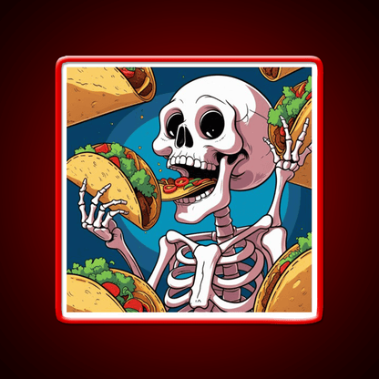 Skeleton Eating Taco Led Neon Sign Mexican Food Sign Rgb Color - Shineneon