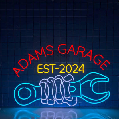 Skeleton Garage Led Neon Sign Papas Garage Workshop Wall Decor | Shineneon