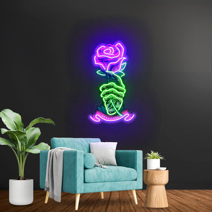 Skull And Headphones Custom Led Signs Artwork For Sale