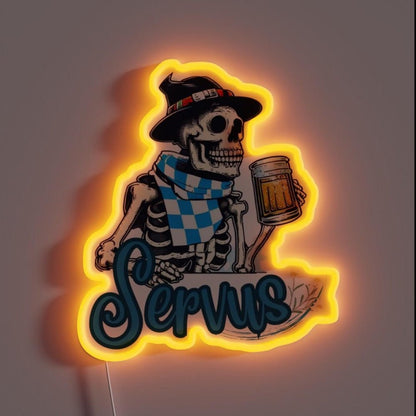 Skeleton Servus Beer Festival Bavaria Rgb Led Neon Sign - Shineneon