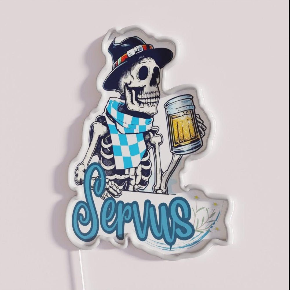 Skeleton Servus Beer Festival Bavaria Rgb Led Neon Sign - Shineneon