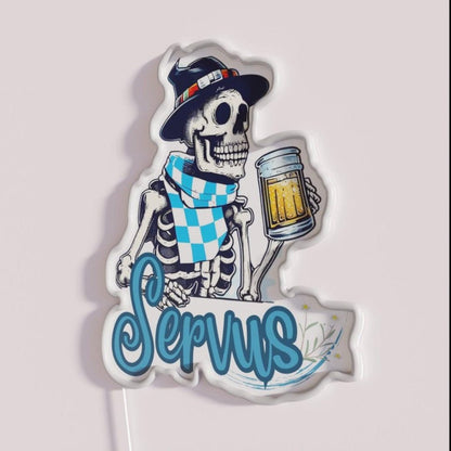Skeleton Servus Beer Festival Bavaria Rgb Led Neon Sign - Shineneon