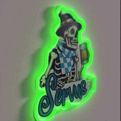 Skeleton Servus Beer Festival Bavaria Rgb Led Neon Sign - Shineneon