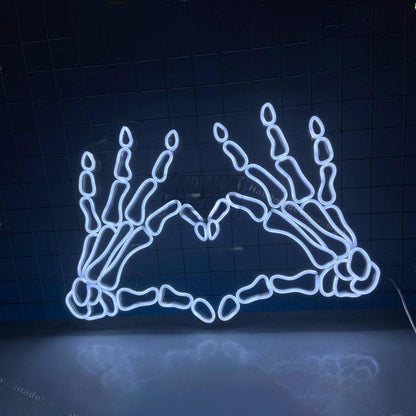 Skeletons Hand Heart Led Neon Sign Led Decor | Shineneon