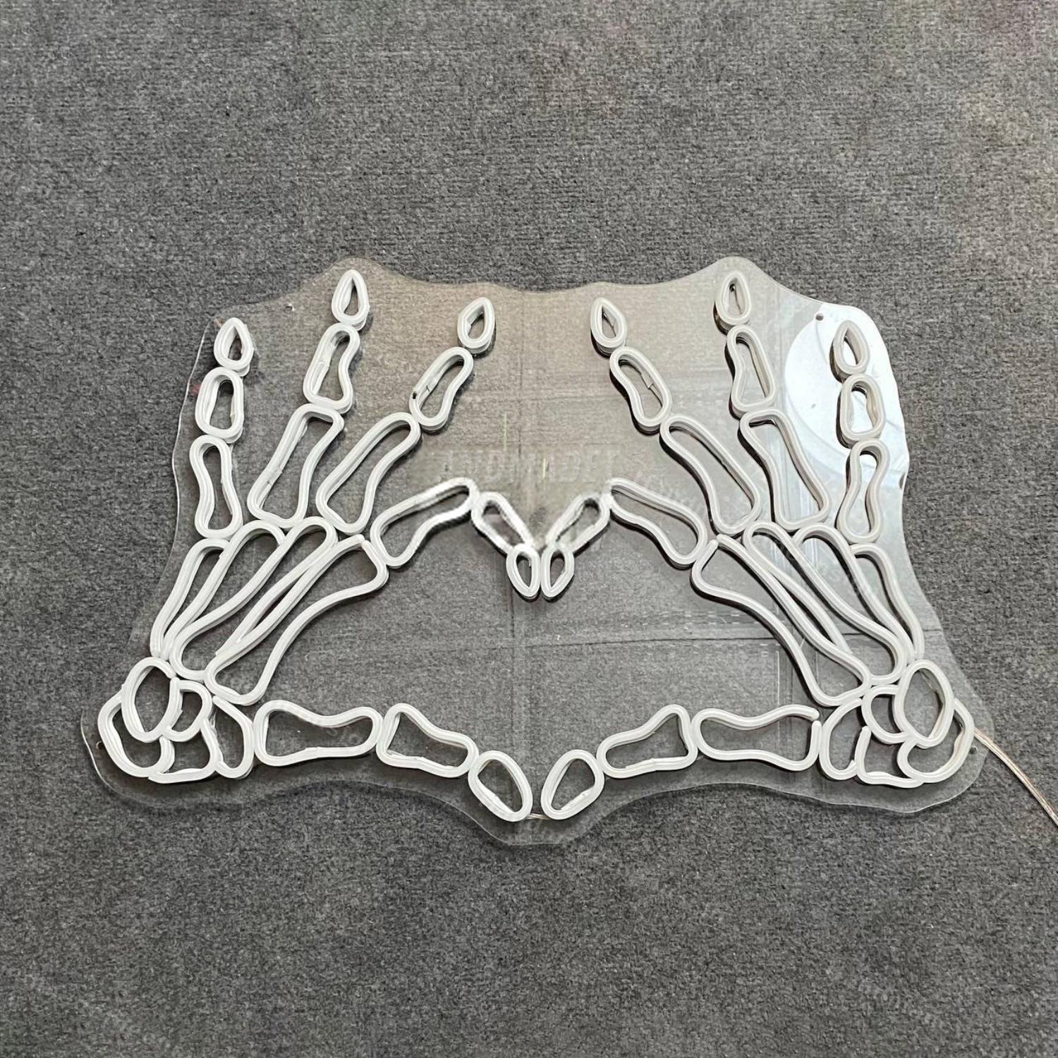 Skeletons Hand Heart Led Neon Sign Led Decor | Shineneon