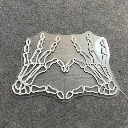 Skeletons Hand Heart Led Neon Sign Led Decor | Shineneon