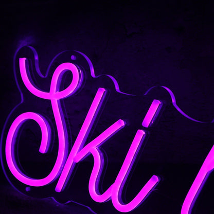 Ski Bird Purple Led Neon Sign - Shineneon