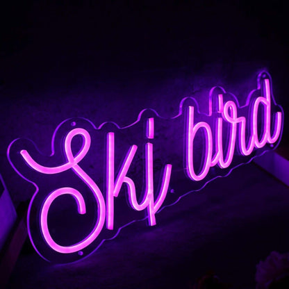 Ski Bird Purple Led Neon Sign - Shineneon
