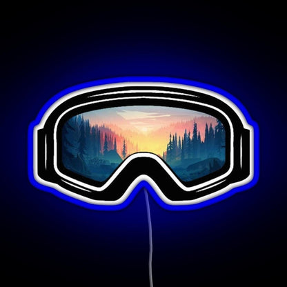 Ski Goggles Trees In The Sunset Design Rgb Neon Sign - Shineneon