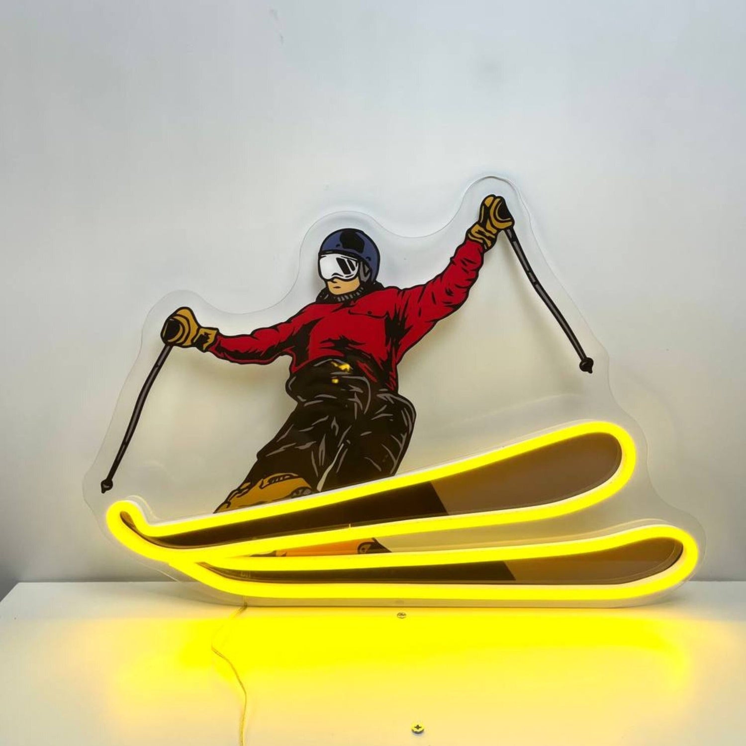 Skier Acrylic Led Neon Sign for Wall Decor | Shineneon