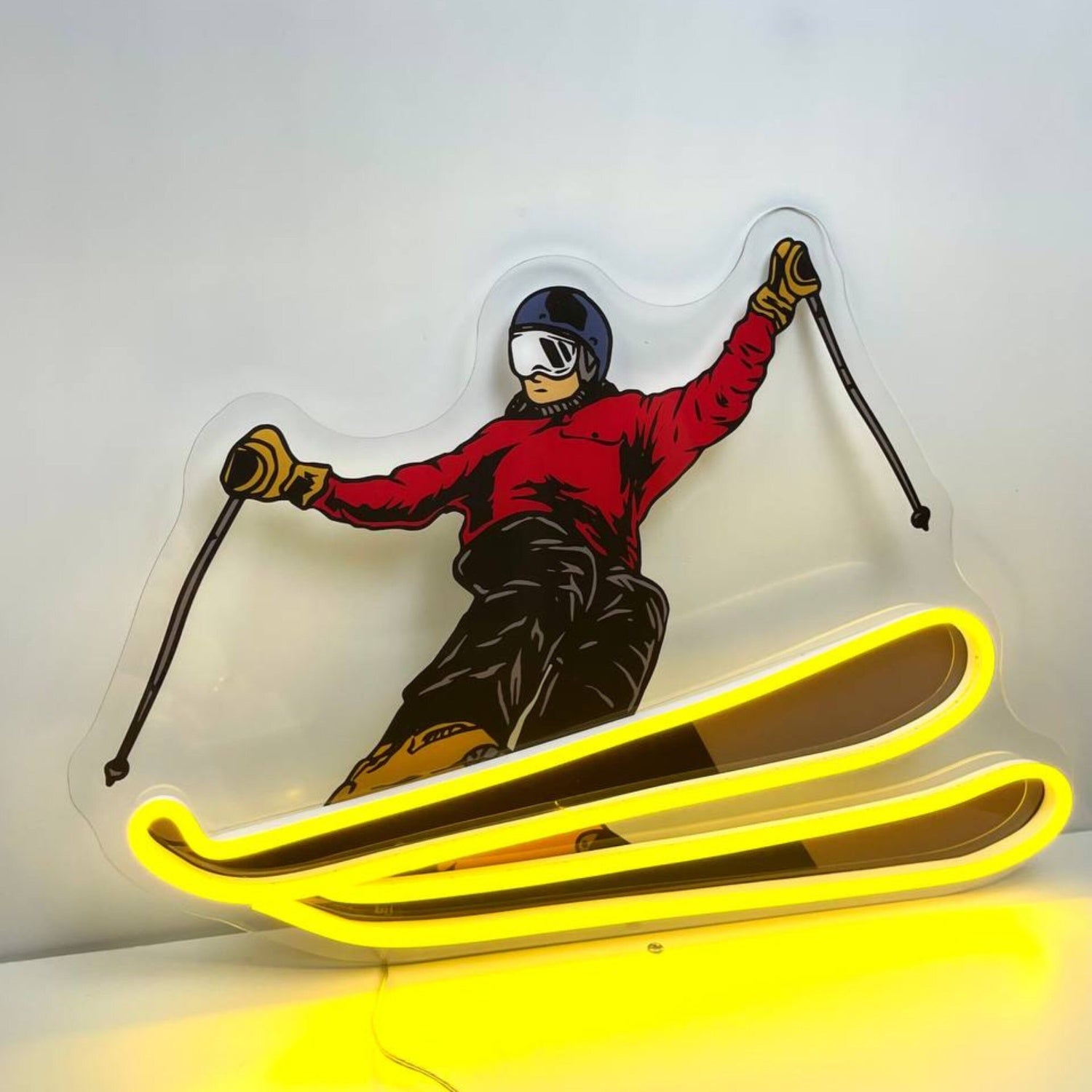 Skier Acrylic Led Neon Sign for Wall Decor | Shineneon