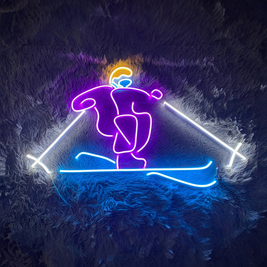 Skiing Led Sign