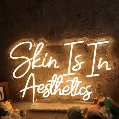 Skin Is In Aesthetics Yellow Led Neon Sign - Shineneon