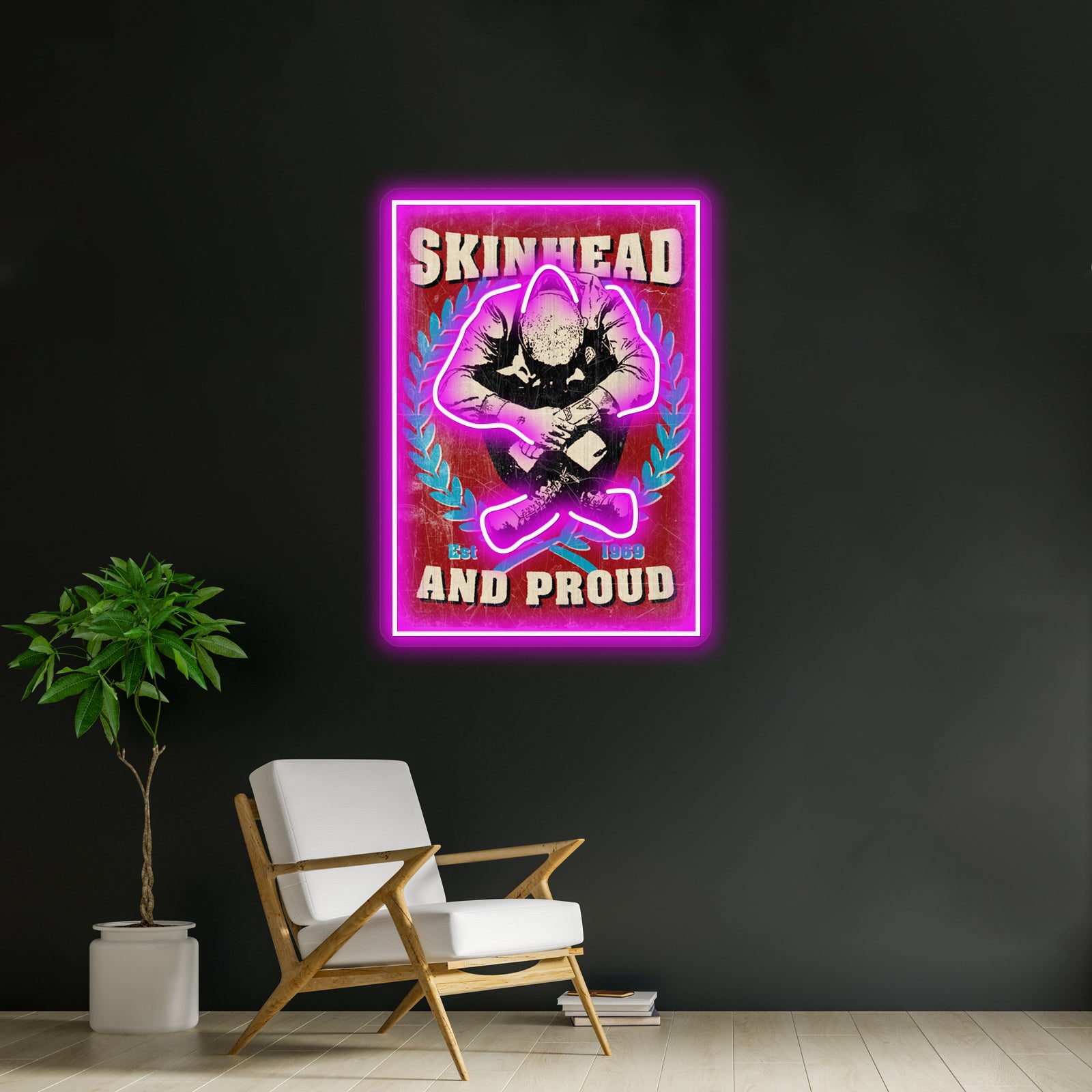 Skinhead And Proud Artwork Custom Led Signs | Shineneon