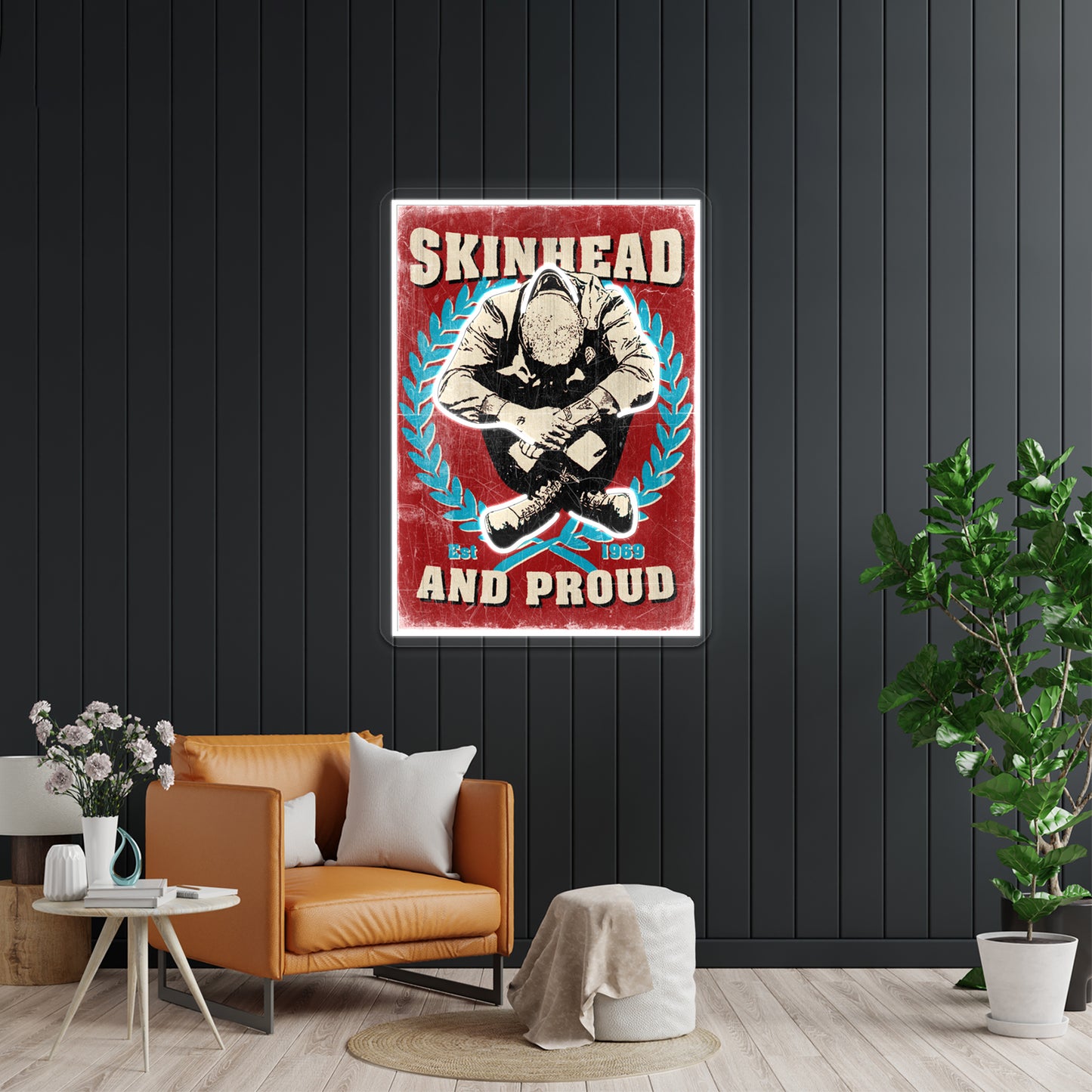 Skinhead And Proud Artwork Custom Led Signs