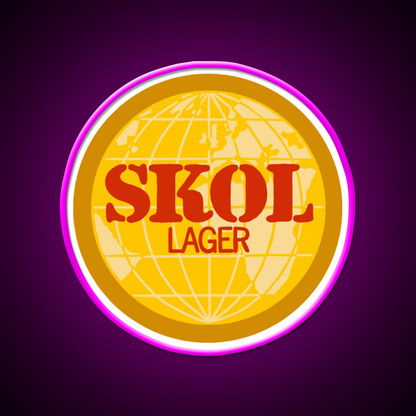 Skol Lager Beer Bar Decor Led Neon Sign Rgb Color - Neon sign mounted on wall in room