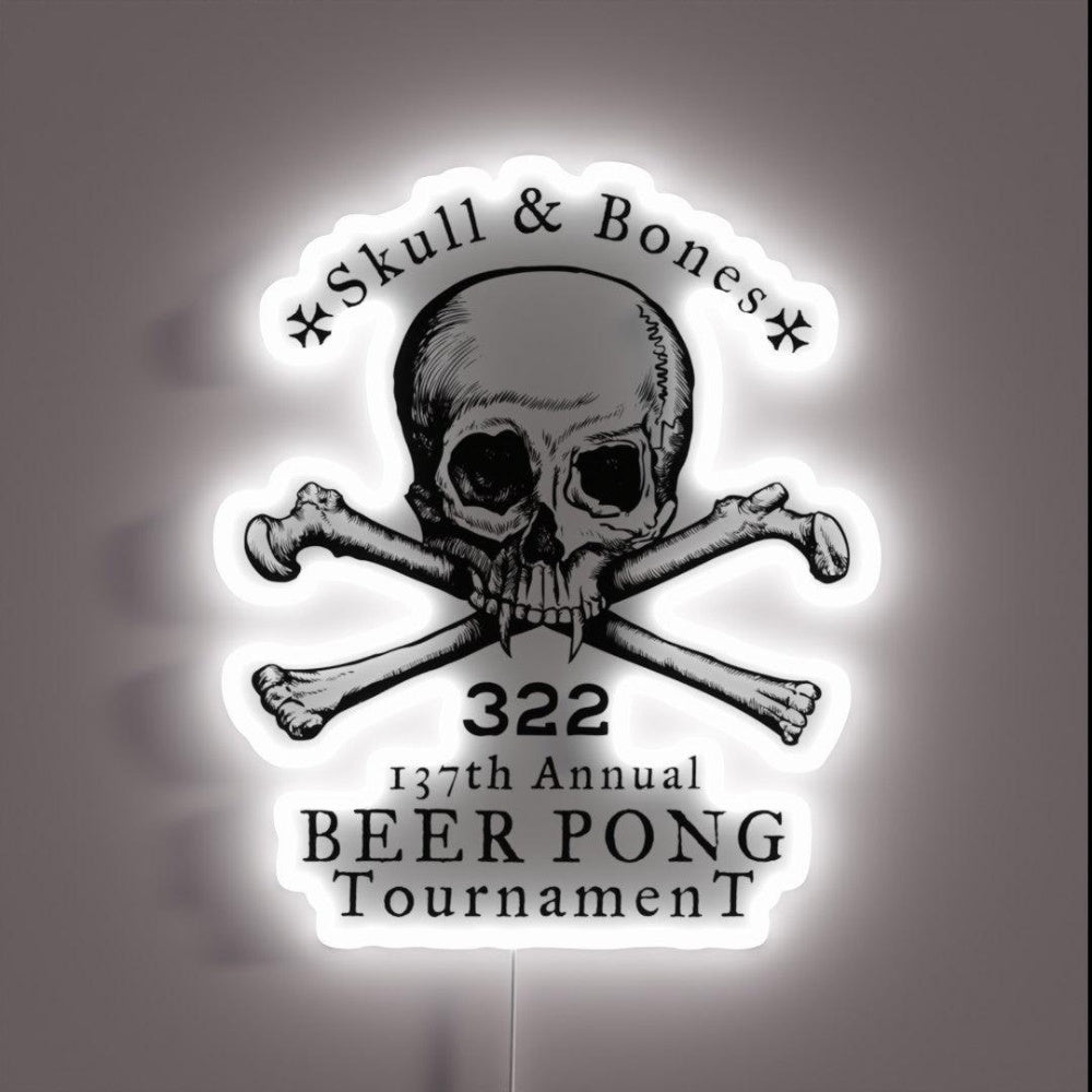 Skull And Bones Beer Pong Tournament Rgb Led Neon Sign - Shineneon