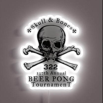 Skull And Bones Beer Pong Tournament Rgb Led Neon Sign - Shineneon