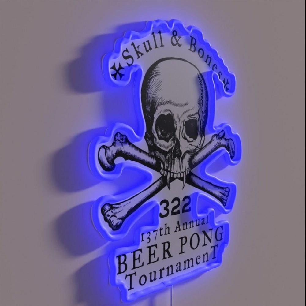 Skull And Bones Beer Pong Tournament Rgb Led Neon Sign - Shineneon