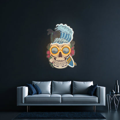 Skull And Headphones Custom Led Signs Artwork For Sale - Shineneon