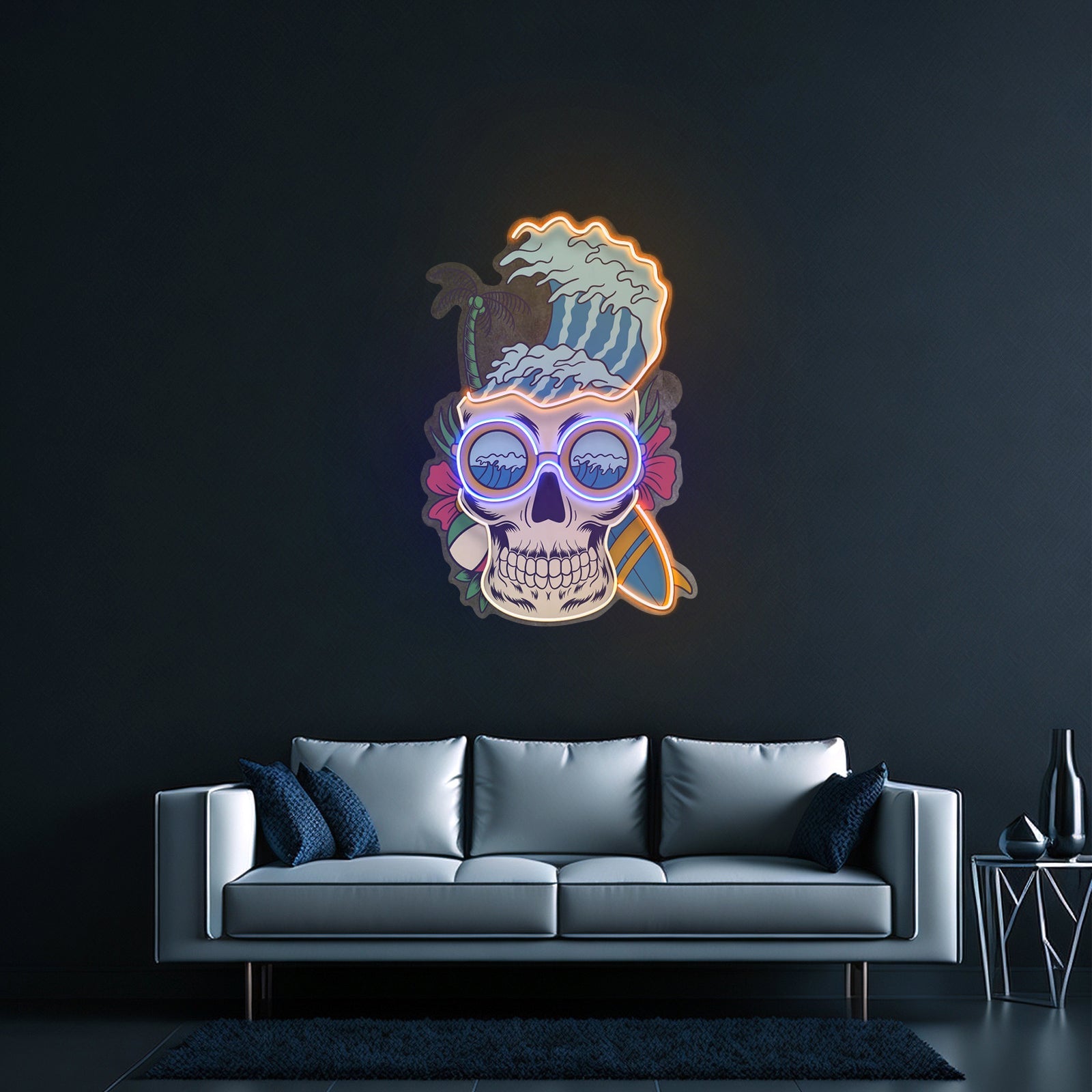 Skull And Headphones Custom Led Signs Artwork For Sale - Shineneon
